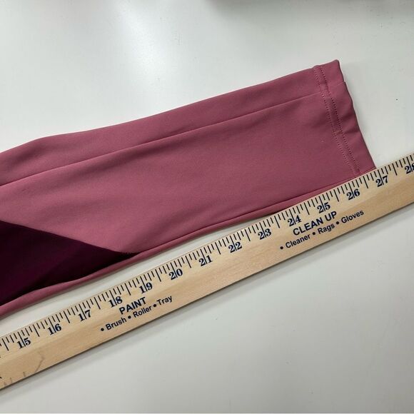 Gymshark Asymmetric V Cut High Waisted Dusty Pink Dark Ruby Leggings Size Small - Picture 10 of 12